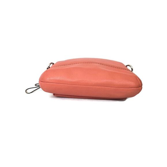 Coach Women's Peach Pebbled Leather Mini Crossbody Bag - Picture 5 of 9